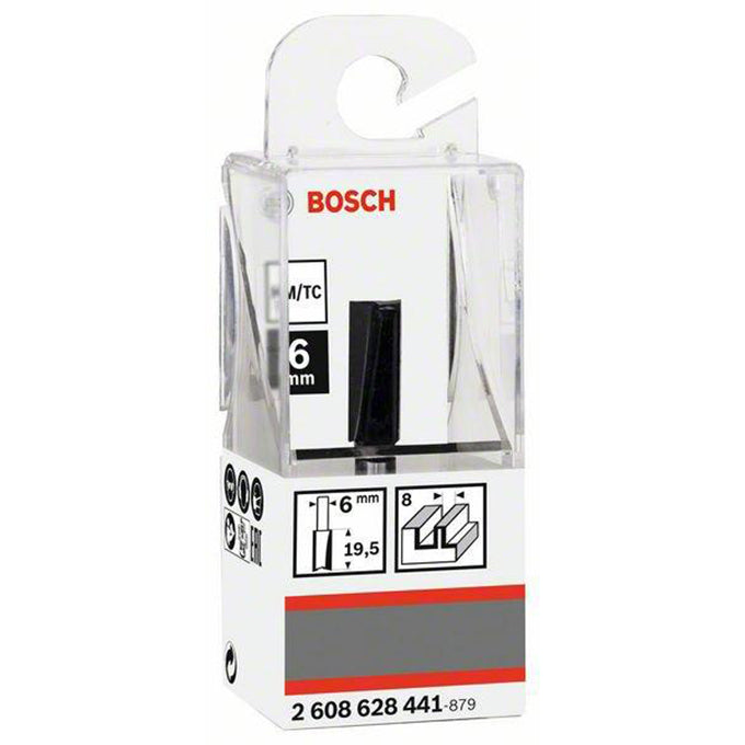 BOSCH 2608628441 Straight bit, 6 mm, 8x19.6x51 | بنطة راوتر للتجاويف المستقيمةكعب 6 مم