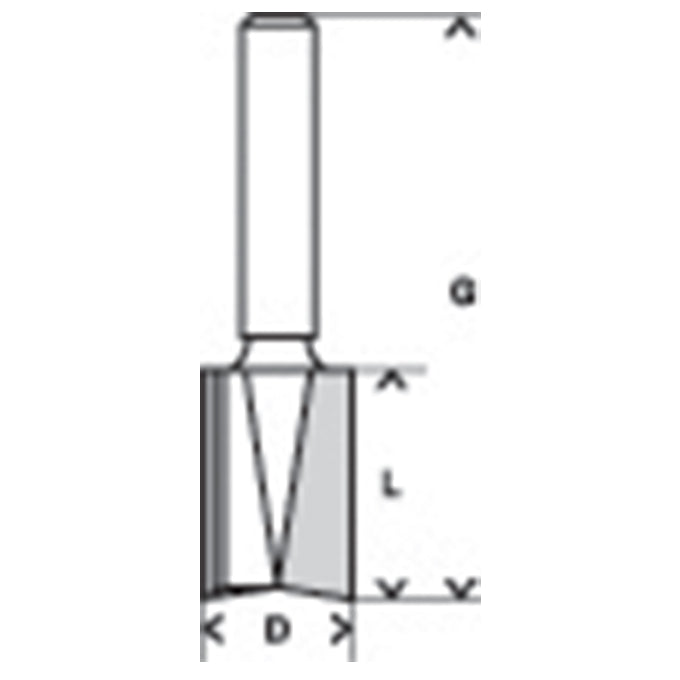 BOSCH 2608628441 Straight bit, 6 mm, 8x19.6x51 | بنطة راوتر للتجاويف المستقيمةكعب 6 مم