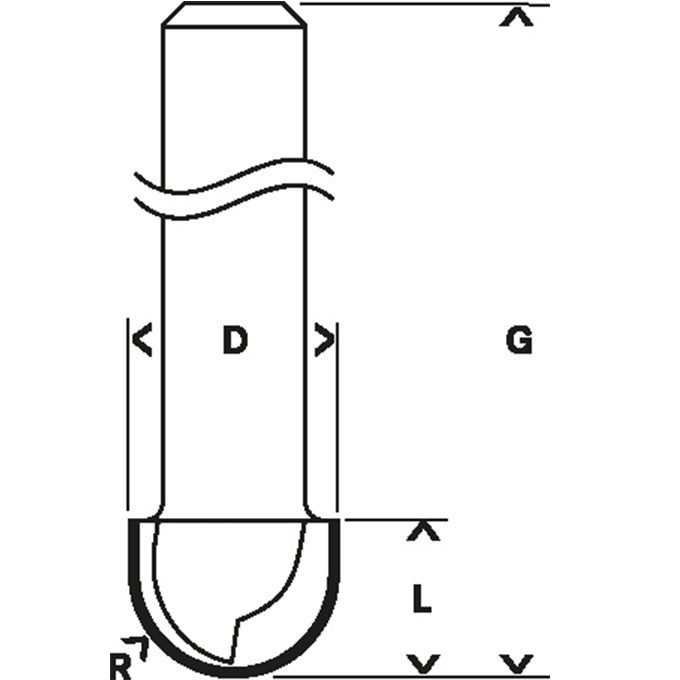 BOSCH 2608628450 Core box bit, 6 mm, 6.3x12.7x9.2x40 | بنطة راوتر لتخديد التجاويف الدائرية كعب 6 مم