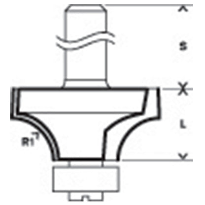 BOSCH 2608628457 Rounding over bit, 6 mm, 9.5x31.8x16.2x57 | بنطة راوتر لتدوير الحواف كعب 6 مم