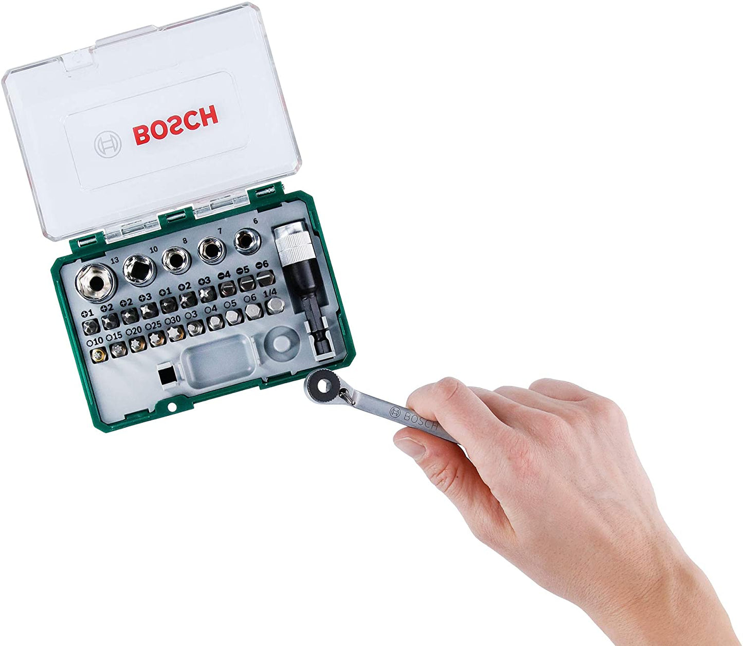 BOSCH Screwdriver Bit Set 27 pieces with Ratchet 2607017160 |  مجموعة لقم 27 قطعة مع سيستيم