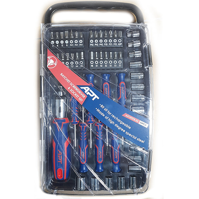 APT AH147078-54 screwdrivers set 54 PCs | طقم مفكات و لقم54 قطعه