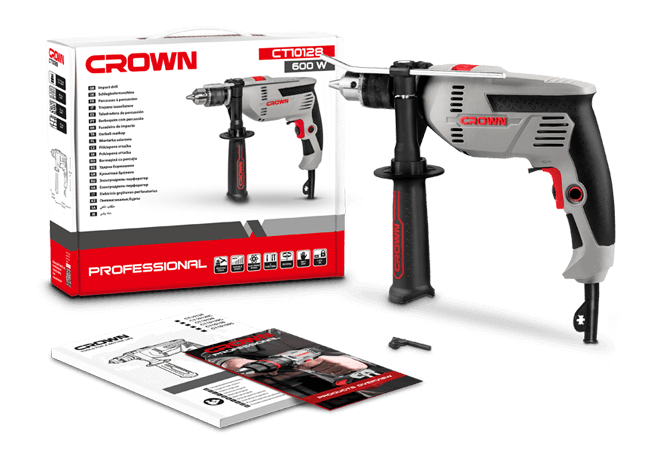 CROWN CT10128 Impact Drill 600W 13mm|شنيور دقاق 600 وات 13 مللي كراون