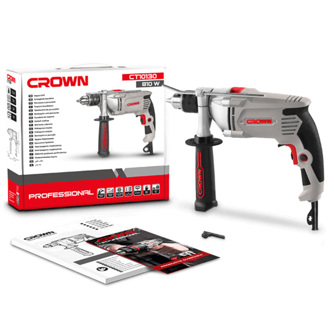 CROWN CT10130 Impact Drill 810W 13mm | شنيور دقاق 810 وات 13 مم كراون