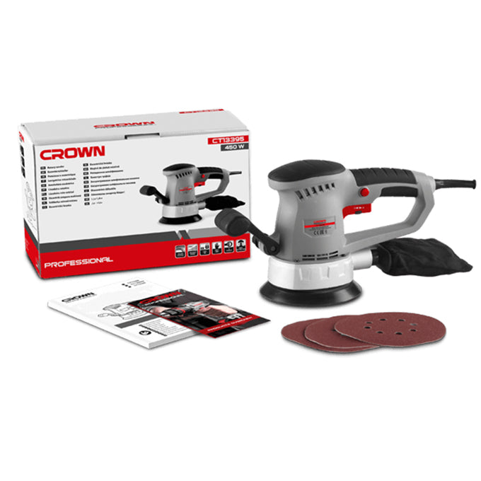 CROWN CT13395 Rotary sander 450Watt 6" صنفرة دائرية 6بوصة 450وات كراون