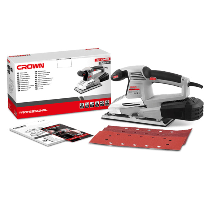 CROWN CT13401 Orbital sander 320Watt صنفرة ترددية 320 وات كراون