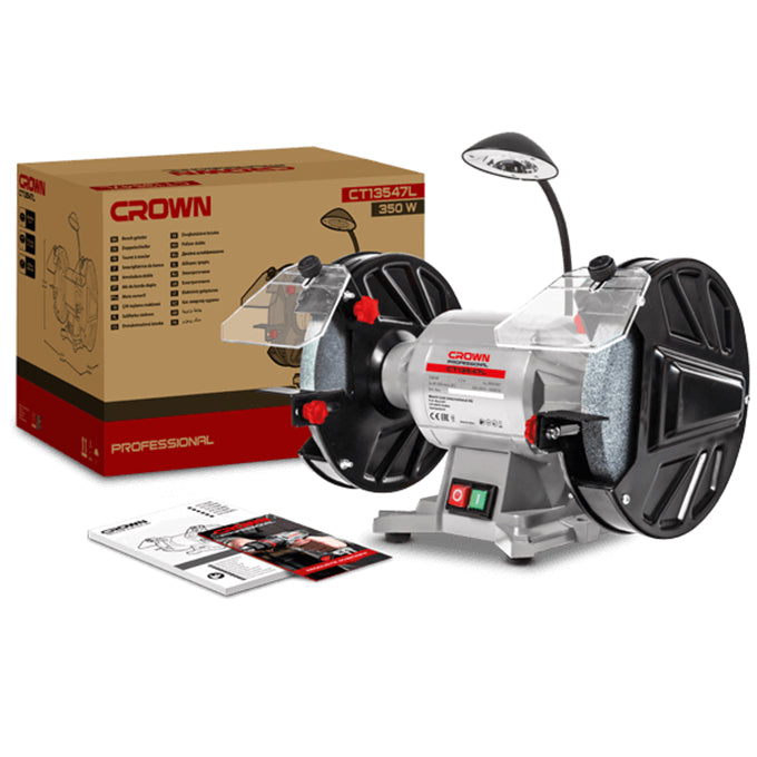 CROWN CT13547L 350W Grinding machine with lamp | ماكينة جلخ 350وات كراون