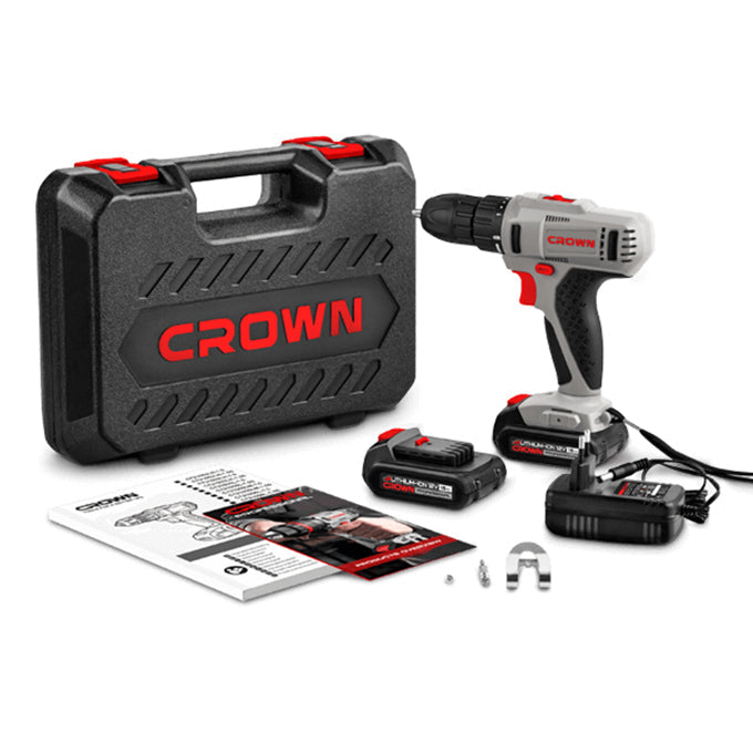 CROWN CT21052LH-1.5 BMC Cordless drill 12V/1.5Ah/25Nm | شنيور 2 بطارية 12فولت كراون