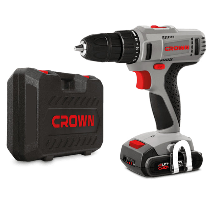 CROWN CT21055L-1.5 BMC Cordless drill 14.4V/1.5Ah/30Nm | شنيور 2 بطارية 14.4 فولت كراون