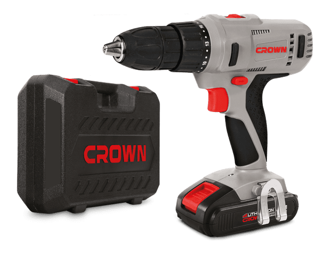 CROWN CT21056L-1.5 BMC Cordless drill 18V/1.5Ah/45Nm | شنيور 2 بطارية 18فولت كراون 