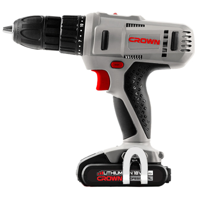 CROWN CT21056L-1.5 BMC Cordless drill 18V/1.5Ah/45Nm | شنيور 2 بطارية 18فولت كراون