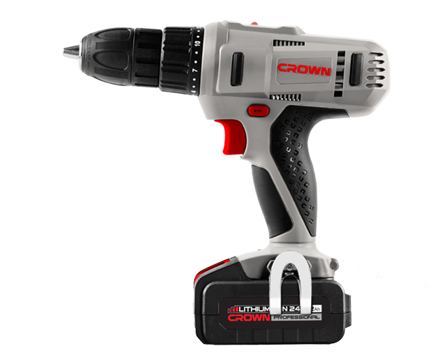 CROWN CT21074LH-2 BMC Cordless drill 24V/2Ah/50Nm | شنيو 2 بطارية 24فولت كراون 