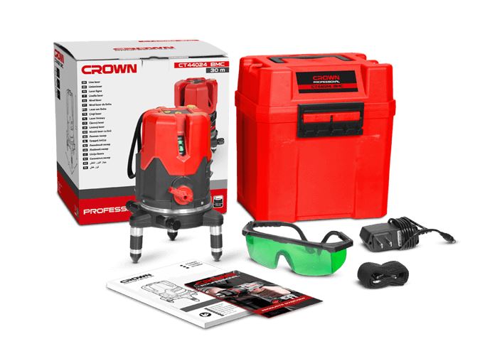 CROWN CT44024 BMC 5 lines 30  |  ميزان ليزر أخضر 5 خط 30 متر بالحامل كراون