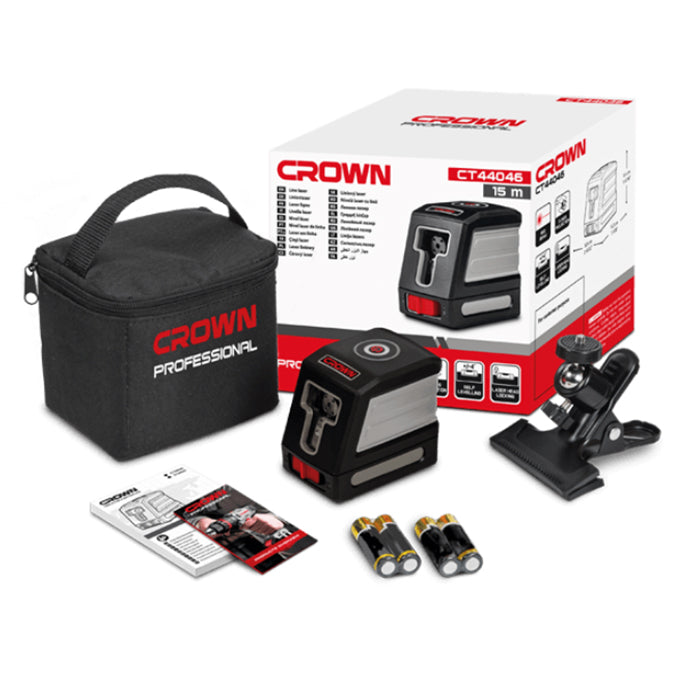 CROWN CT44046 line laser 15m 2 lines | ميزان شيرب ليزر 2 خط 15متر ليزر أحمر