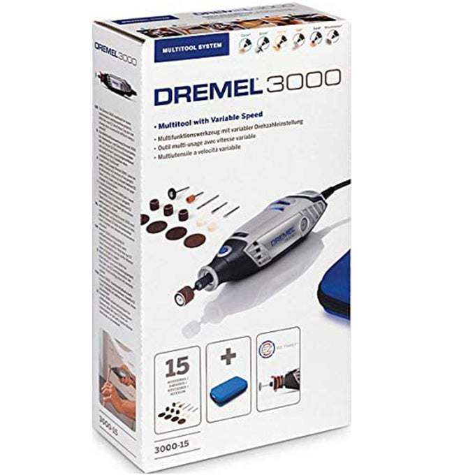 DREMEL 3000-1/15 version EZ wrap F0133000JA | دريميل 3000 -شنيور130 وات مع 15 قطعة اكسسوار