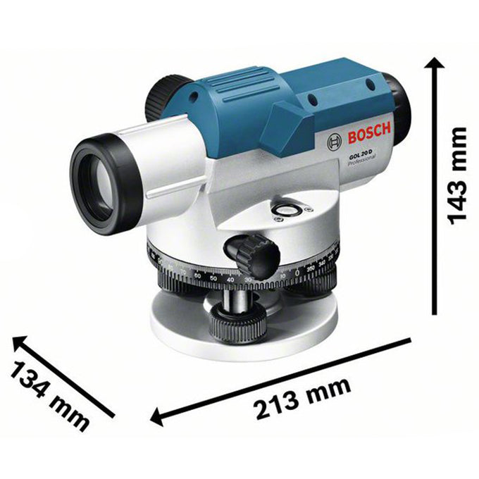 BOSCH GOL 20 D Professional Optical level 0601068402 | ميزان قامة مدي 60 متر شامل الحامل و المسطره من بوش