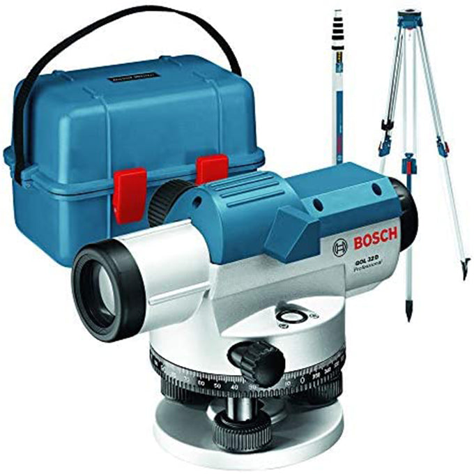 BOSCH GOL 32 D Professional Optical level 0601068502 | ميزان قامة مدي 120 متر شامل الحامل و المسطره من بوش