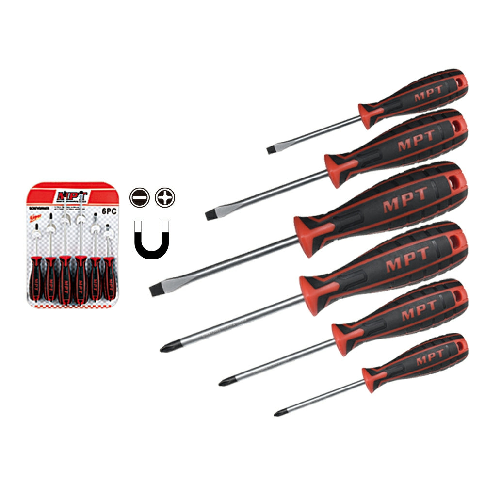 MPT MHA01006 6PCS SCREWDRIVER SET | طقم مفكات عاده و صليبه 6 قطع خدمة شاقه