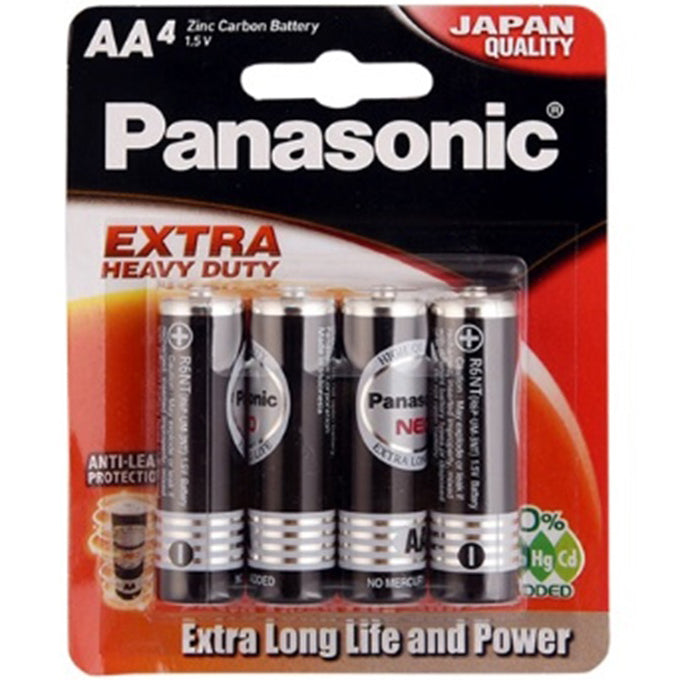 Panasonic R6NT/4B Zinc Carbon battery AA 1.5 V | AA بطاريات باناسونيك 1.5 فولت 4 قطع مقاس