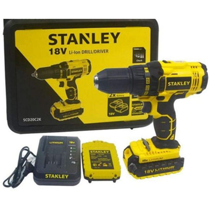 STANLEY SCD20S2K 18V 1.5AH 45Nm Electric Screwdrivers | شنيور 2 بطارية 18 فولت 45 نيوتن ستانلي