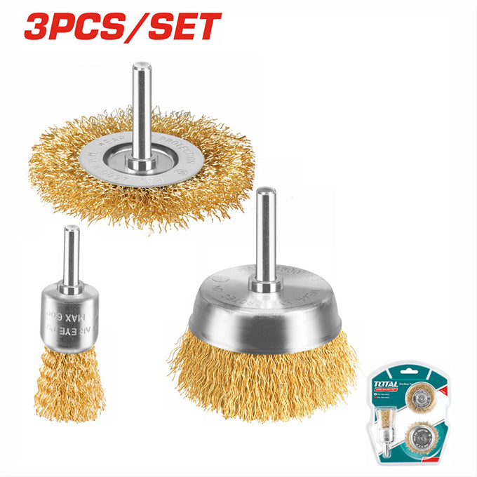 TOTAL TAC310031 wire brush set 3PCs | طقم فرشاة سلك 3 قطع توتال