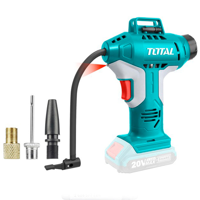 TOTAL TACLI2001 Li-ion Auto Air Compressor | منفاخ كمبروسر عربية 20 فولت 10 بار بدون بطارية وشاحن