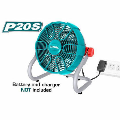 TOTAL TFALI2002 battery operated Fan 20v Battery and charger sold separately | مروحة 11بوصة 20فولت تعمل بالبطارية او الكهرباء العادية بدون بطارية و شاحن من توتال