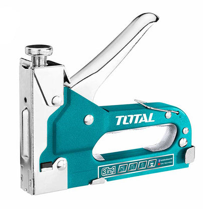 TOTAL THT31143 Staple Gun (three in one) | دباسة خشب يدوية 3في1 من توتال + 600 دبوس و مسمار