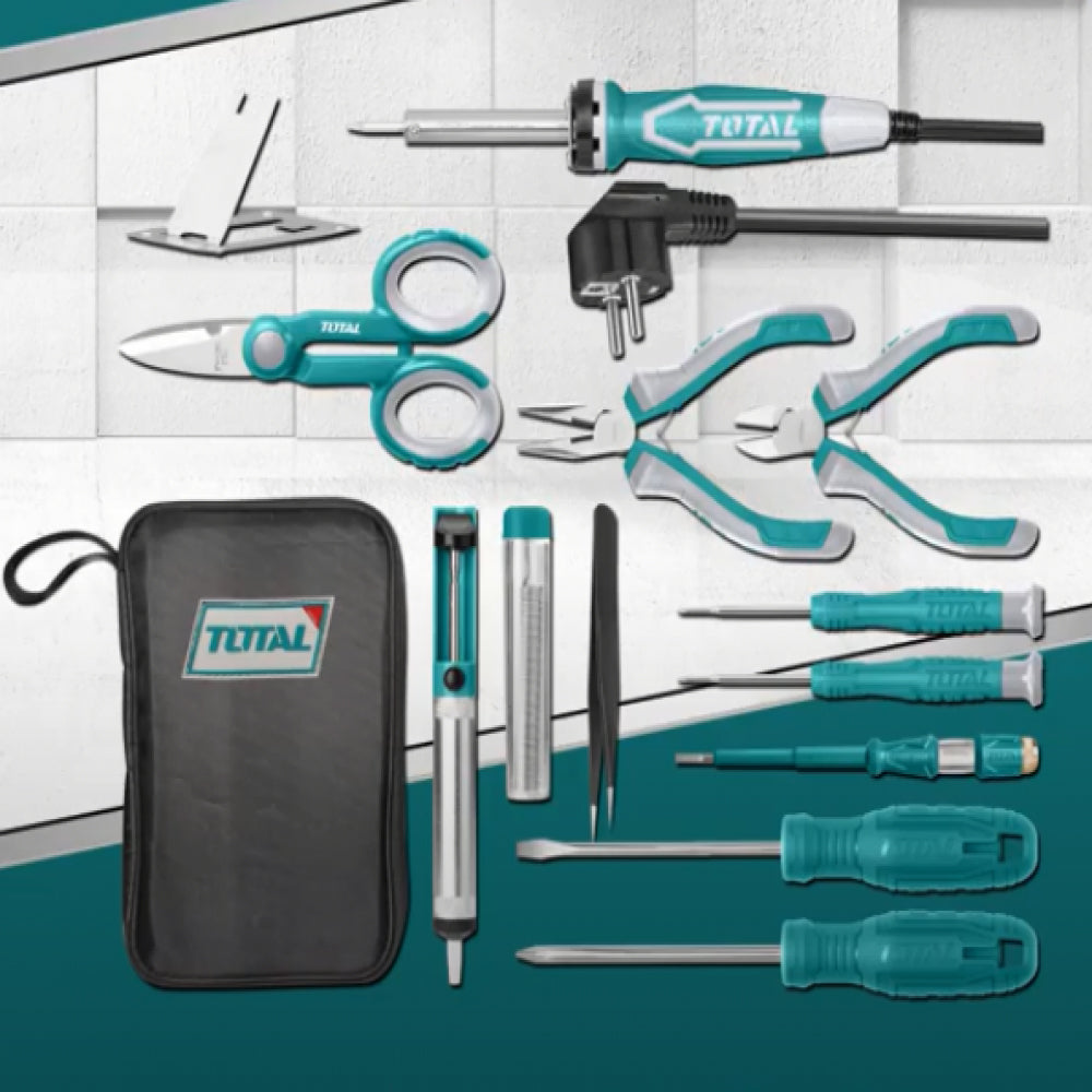 TOTAL TKTTSK0132 Pocket Electronic Tools 13Pcs | طقم اصلاح الكترونيات 13ق