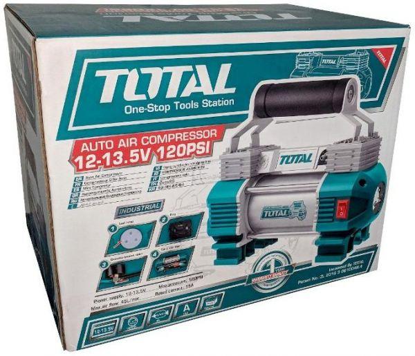 TOTAL TTAC2506 Car air compressor 12V two cylinders  كومبريسور سيارة 2 بستم 