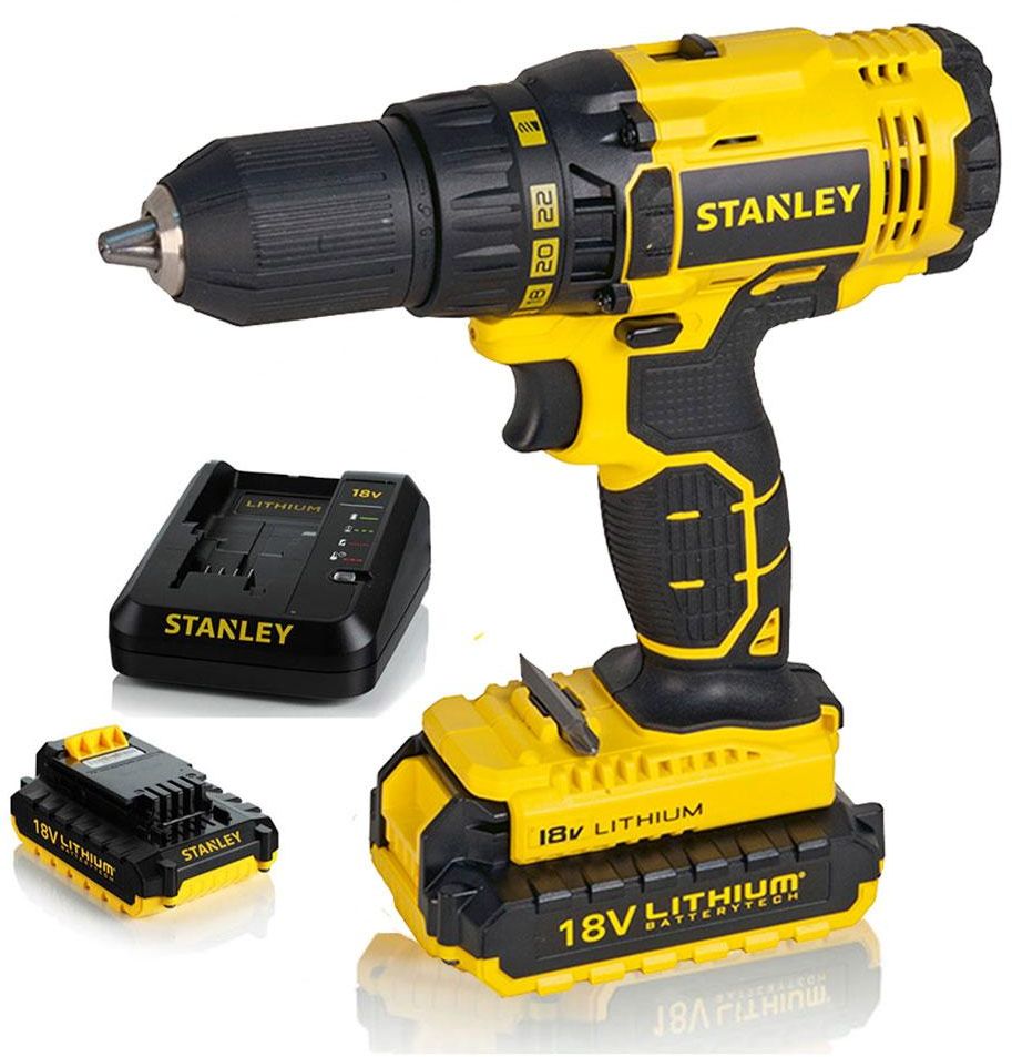 STANLEY SCD20S2K 18V 1.5AH 45Nm Electric Screwdrivers | شنيور 2 بطارية 18 فولت 45 نيوتن ستانلي