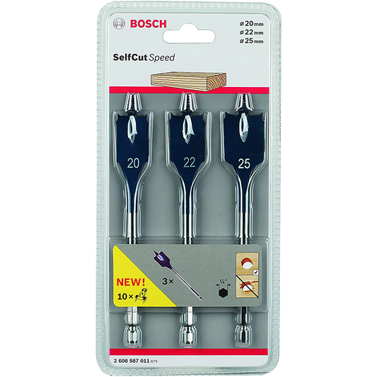 BOSCH Wood SelfCut Speed Bit Set of 3 Pieces, 2608587011  | طقم بنط معلقة خشابي 3 قطع