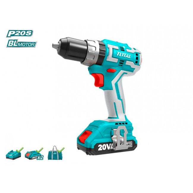 TOTAL TIDLI20608 Cordless Impact Drill 20V/2Ah/60Nm | شنيور 2 بطاريه 20 فولت 2 أمبير 60 نيوتن